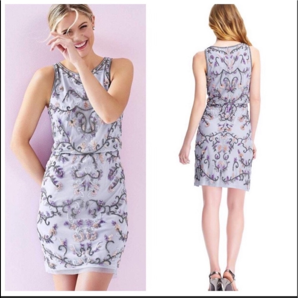 Adrianna Papell Beaded & Sequin Blouson Dress